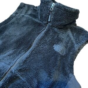 The North Face Womens Osito High Pile Black Fleece Vest Full‎ Zip Size Small